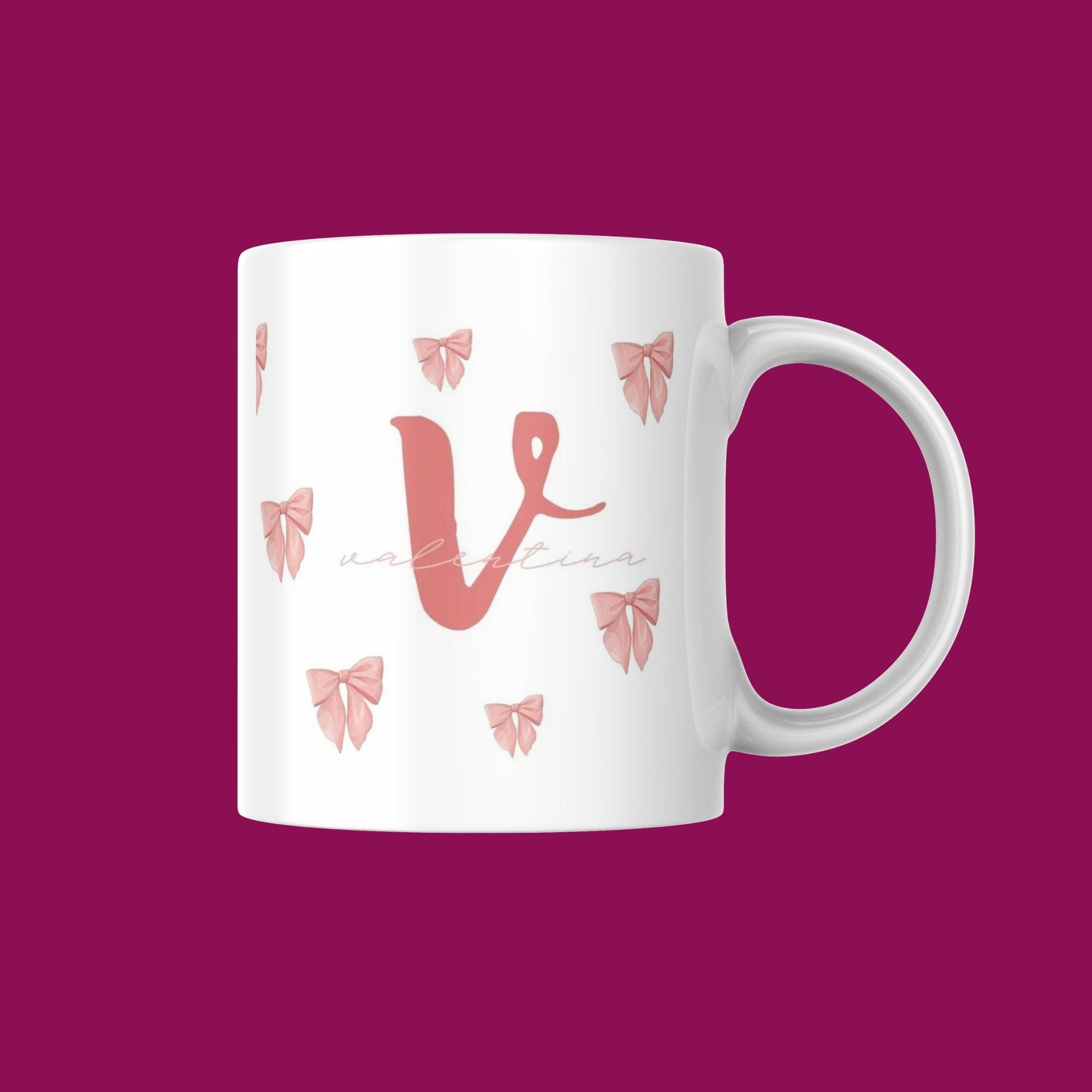 Taza Personalizada con Lazos y Letra
