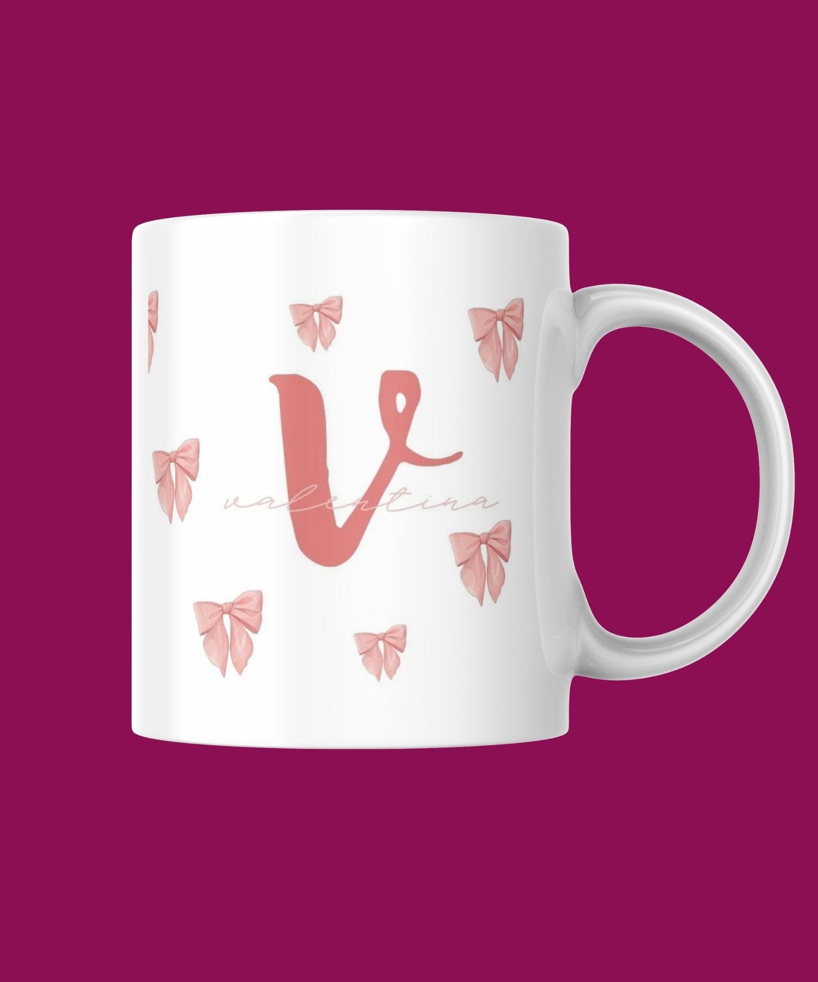 Taza Personalizada con Lazos y Letra