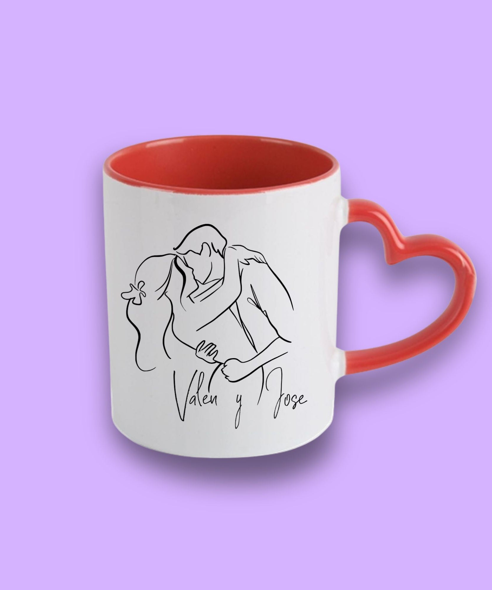 Taza con asa de Corazón Personalizada