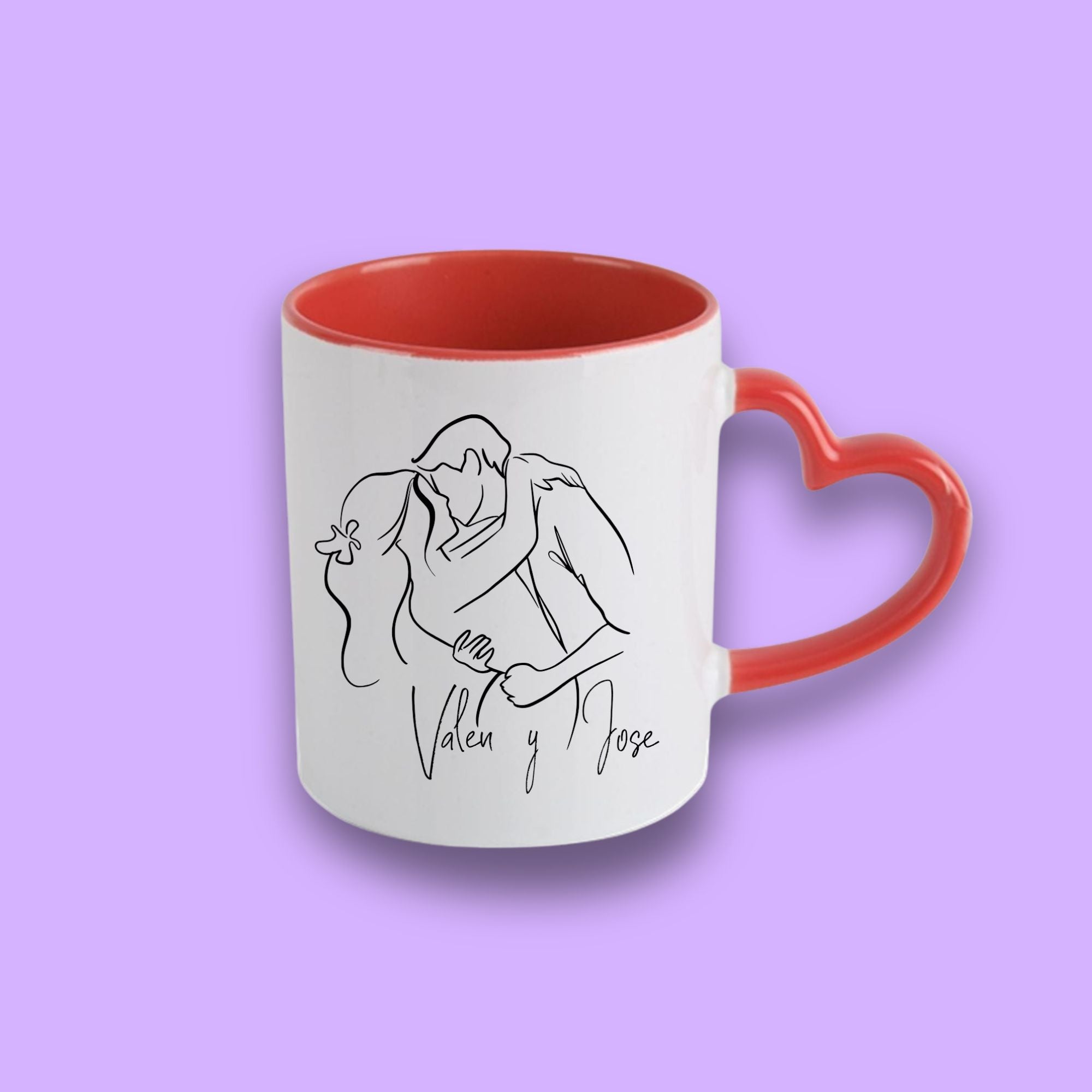 Taza con asa de Corazón Personalizada